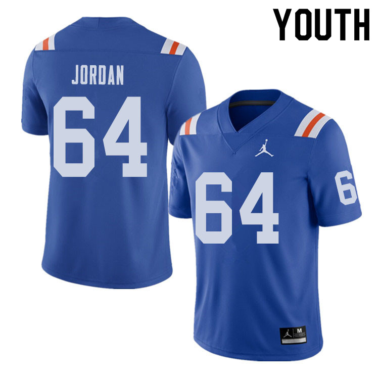Jordan Brand Youth #64 Tyler Jordan Florida Gators Throwback Alternate College Football Jerseys Sale